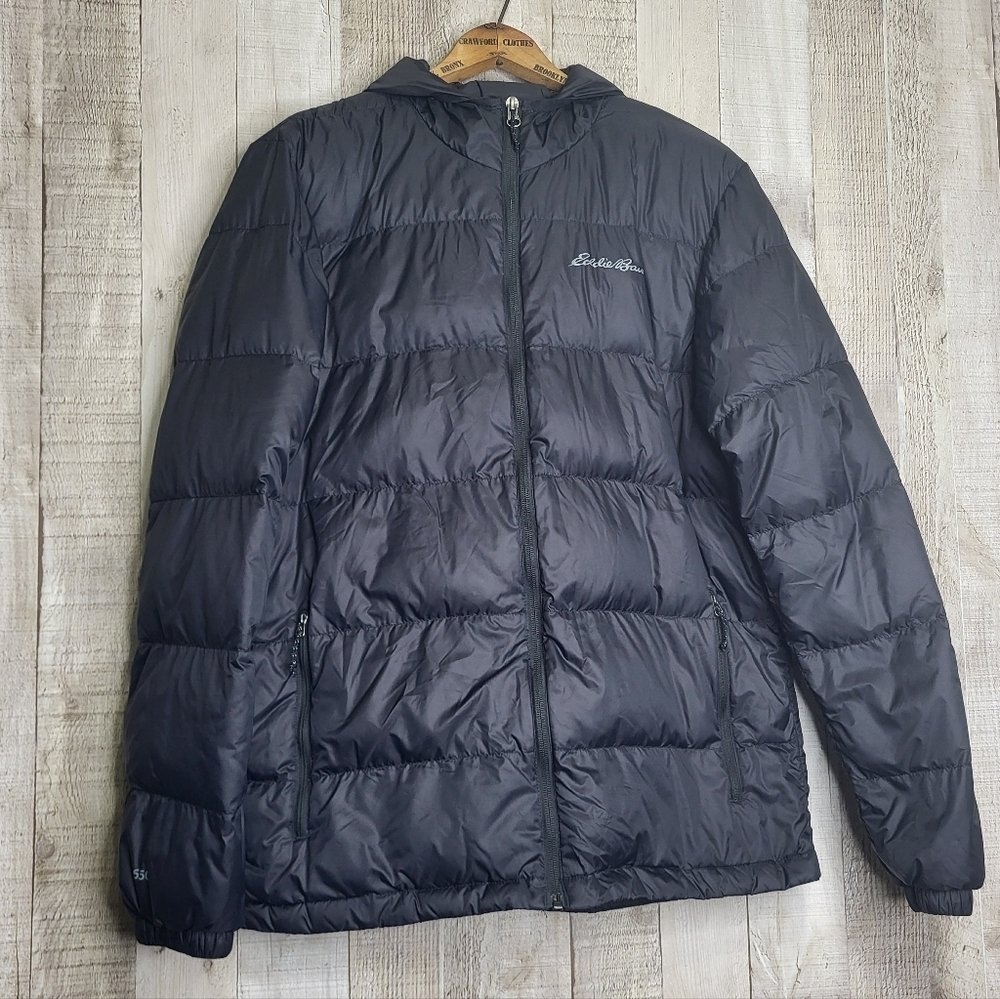 Eddie Bauer Men's Black Puffer Jacket Mens Size Medium Coat. EB650